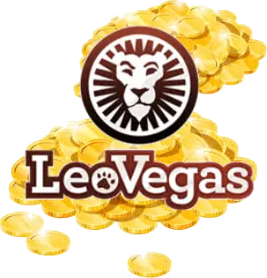 LeoVegas logo on a pile of gold coins